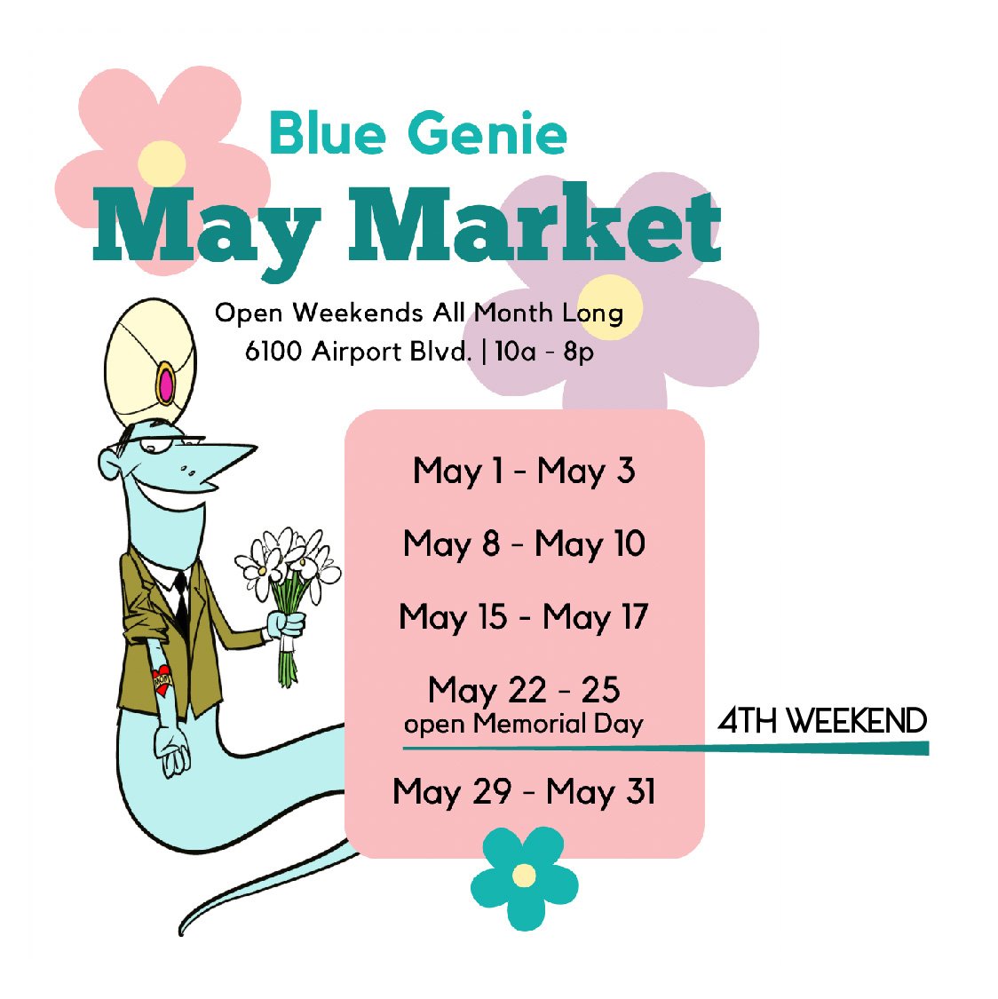 Blue Genie Art Bazaar (4th Weekend +Memorial Day)
