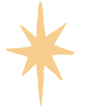 A beige star-shaped object with eight points, resembling a decorative star or ornament.