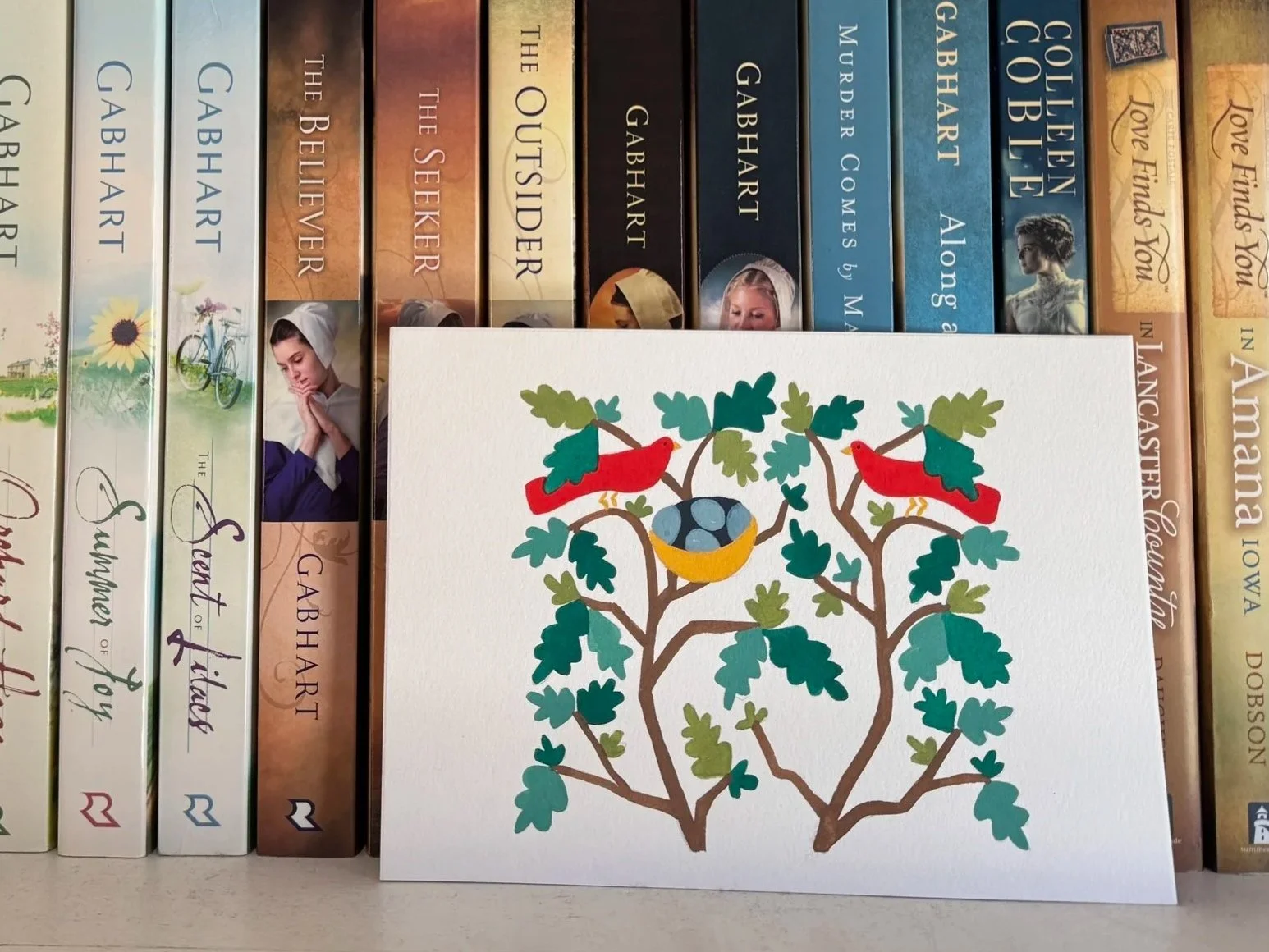 Birds of a Feather-5x7 Hand Painted Gouache on Paper