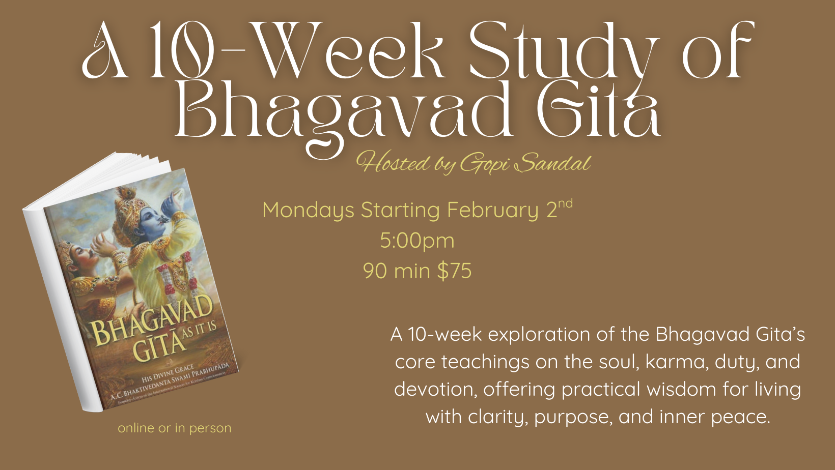 A 10-Week Study of Bhagavad Gita- Start Date