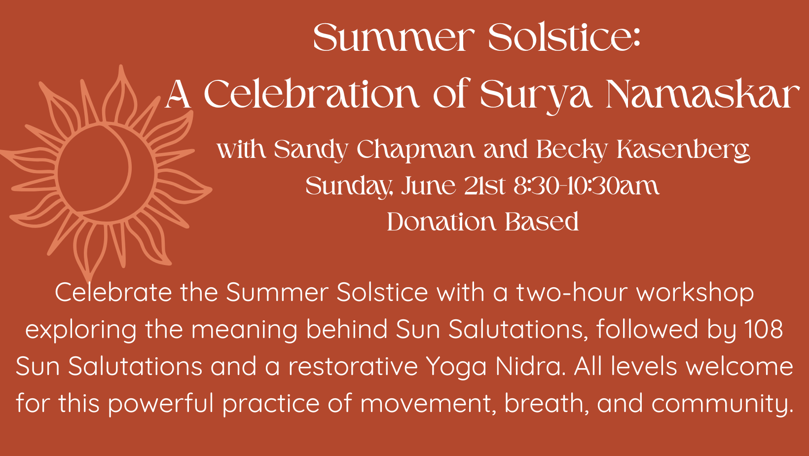 Summer Solstice:  A Celebration of Surya Namaskar