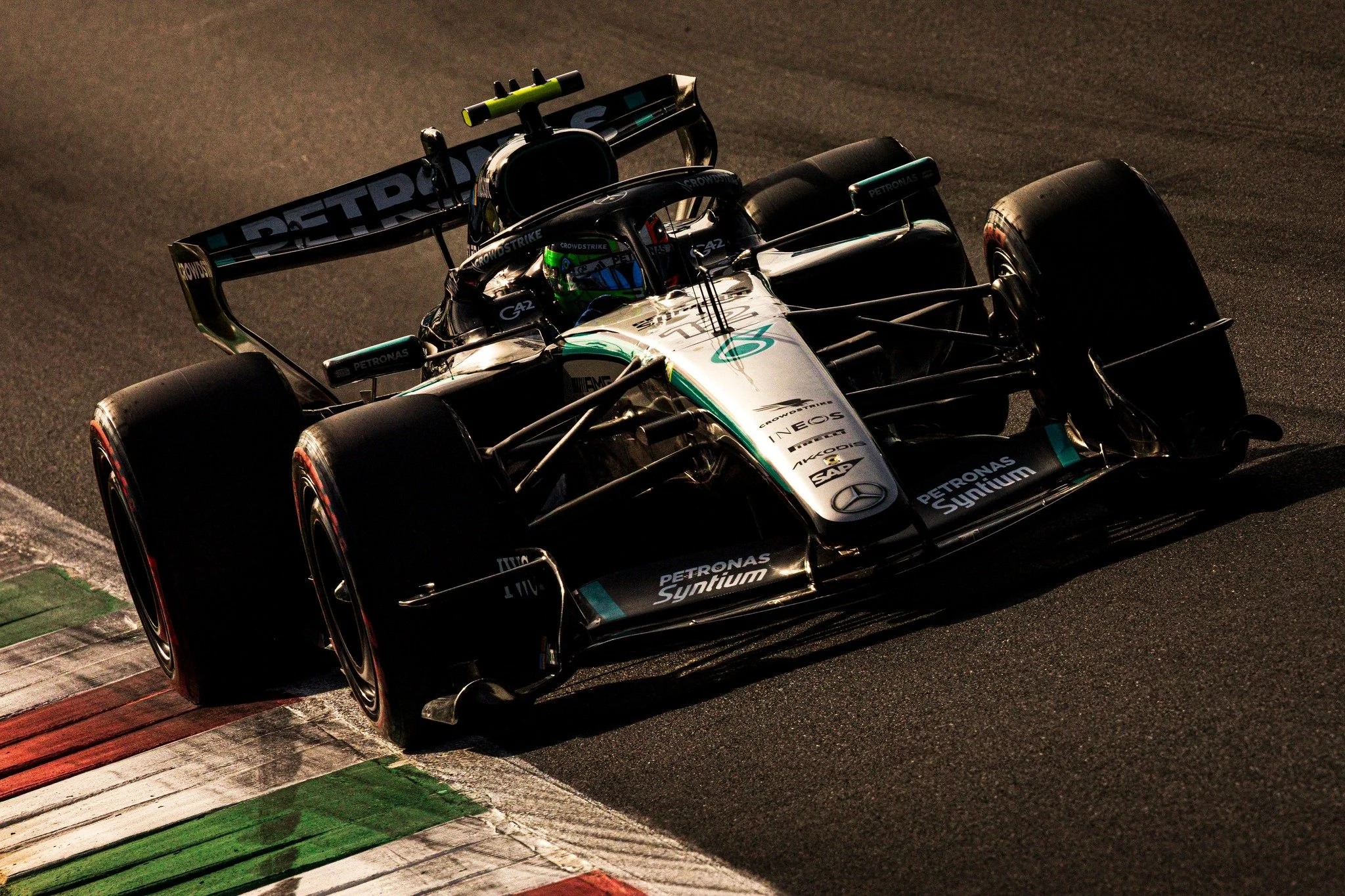Light, shadow and silver.

Kimi Antonelli through the contrasts of Monza.

#KimiAntonelli #ItalianGP #MonzaGP #Monza #Formula1 #F1 #MercedesAMGF1 #LightAndShadow #F1Photography #MotorsportPhotography #MotorsportPhotographer