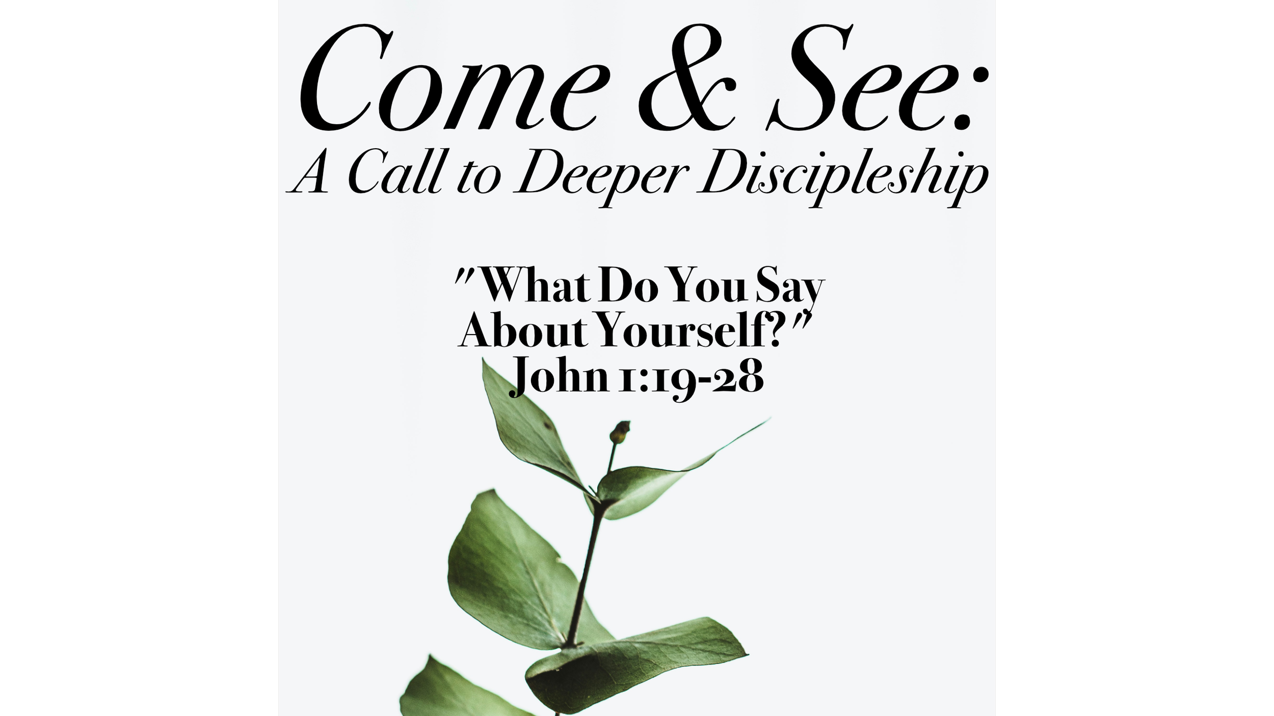 Come And See: “What Do You Say About Yourself?”