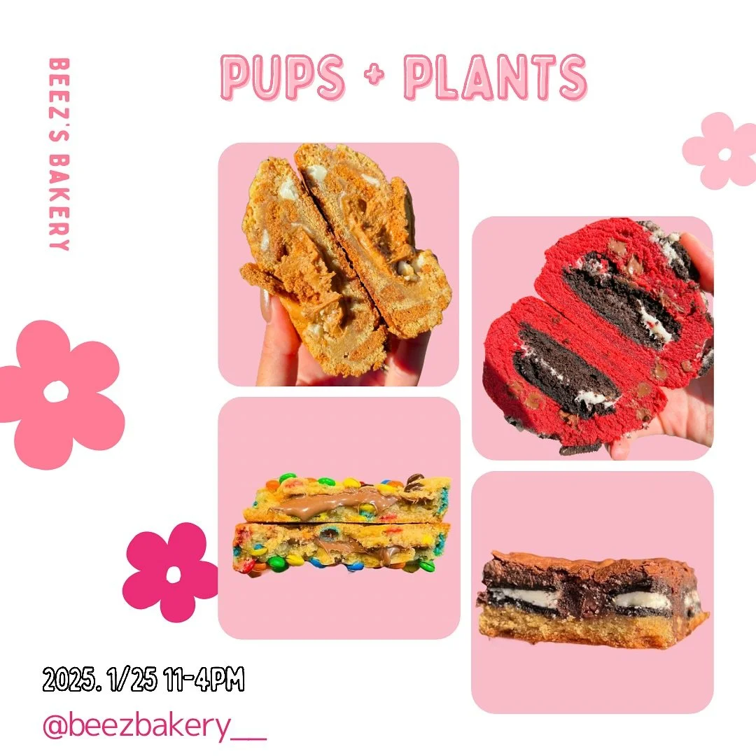 📣 Exciting News, Clarksville! 🌱

Beez&rsquo;s Bakery will be popping up at Pup &amp; Plants this weekend in downtown Clarksville from 11 AM to 4 PM!

We&rsquo;re bringing the sweet heat with:
🍪 Deep Dish Cookies
🍪 1/2 lb Cookies
🍫 SLUTTY BROWNIE