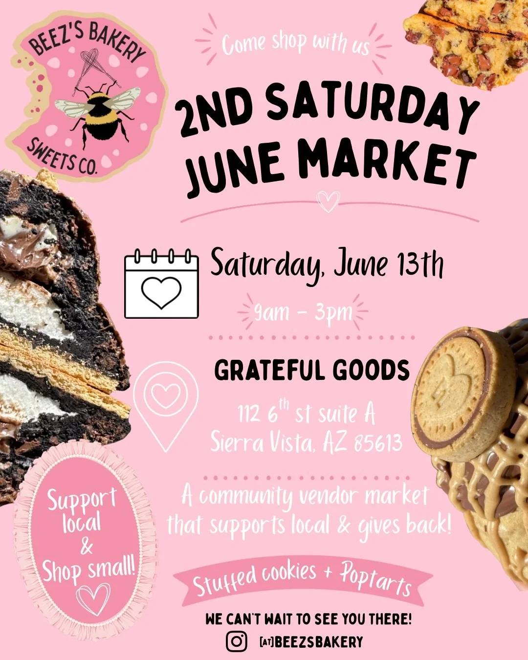 🍪✨ Cookie restock alert! ✨🍪

Question of the day: What are you grabbing first? 👀

🍪 Stuffed Cookies
🥧 Homemade Pop-Tarts

We&rsquo;re bringing all the sweet treats to the 2nd Saturday Market this Saturday from 9 AM&ndash;3 PM at Grateful Goods i