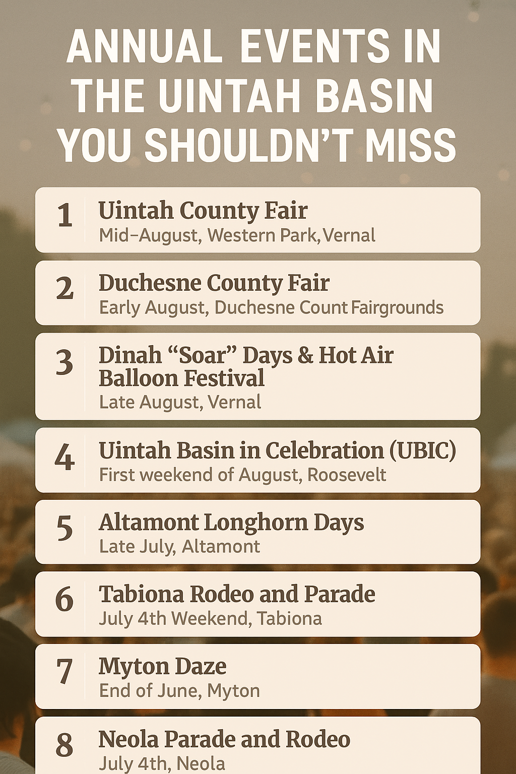 Annual Events in the Uintah Basin You Shouldn't Miss