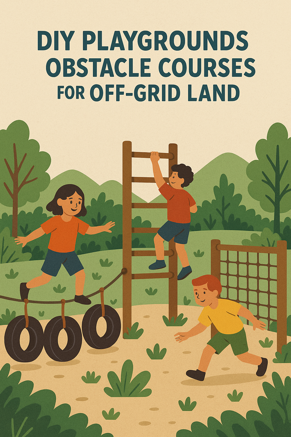 DIY Playgrounds or Obstacle Courses for Off Grid Land