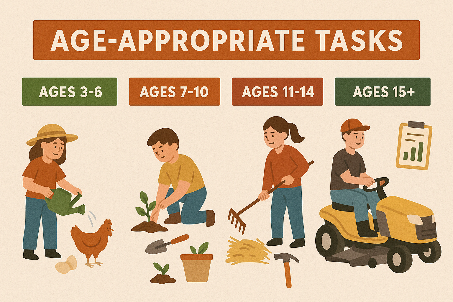 age appropriate  homesteading tasks