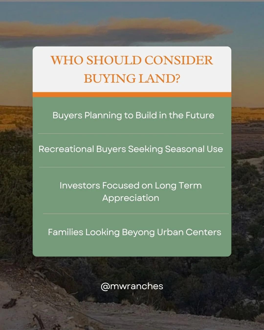 who should consider buying land