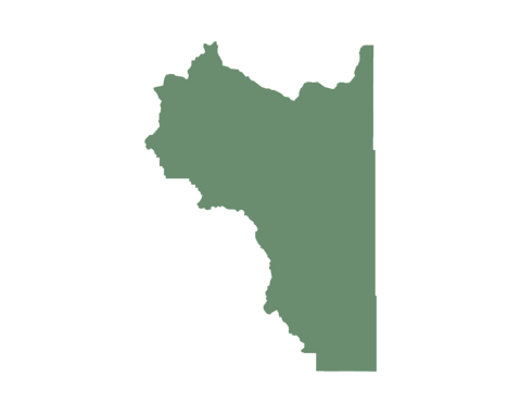 Outline of the state of Nebraska with a shaded area in the eastern part of the state.