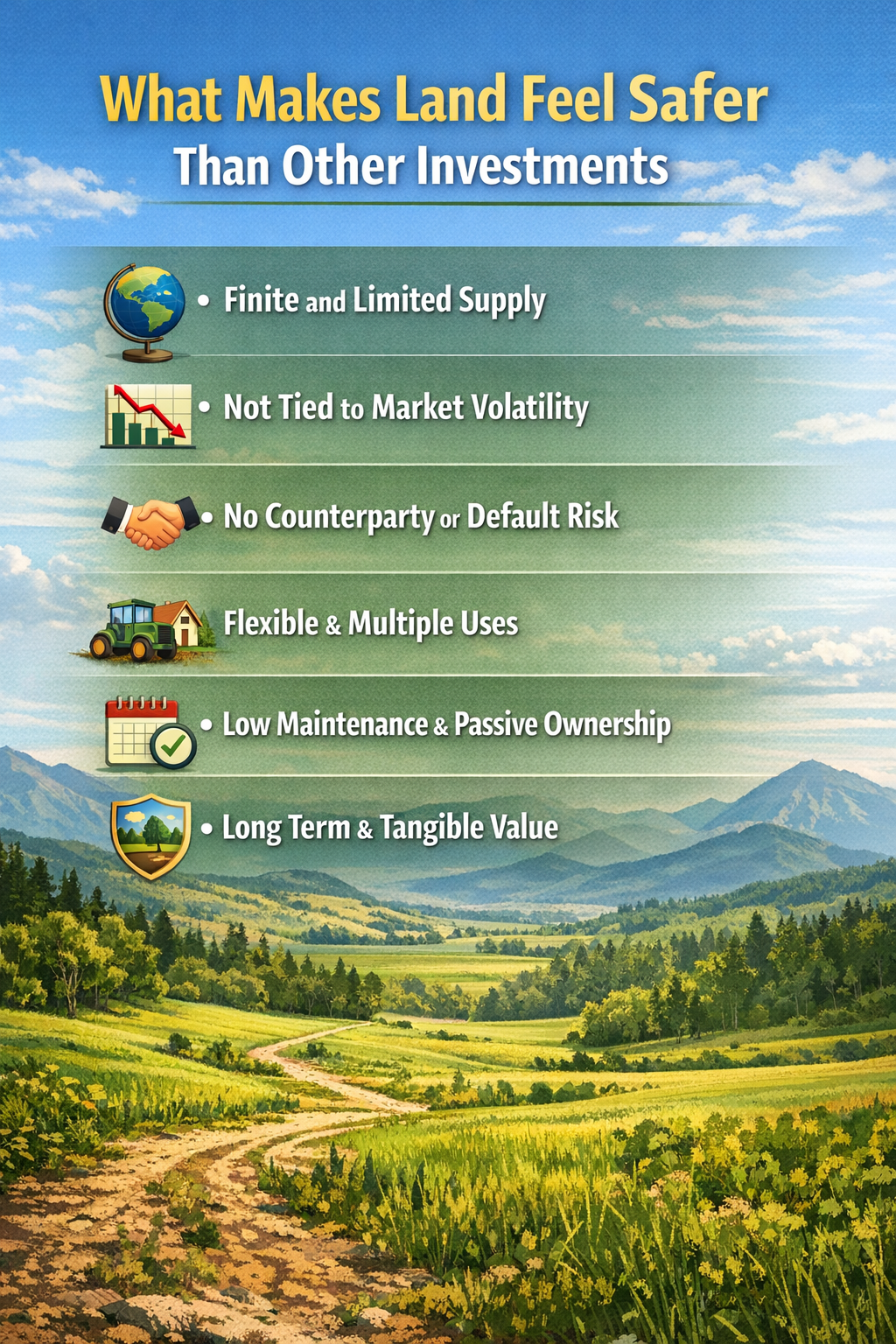 what makes land feel safer than other investments