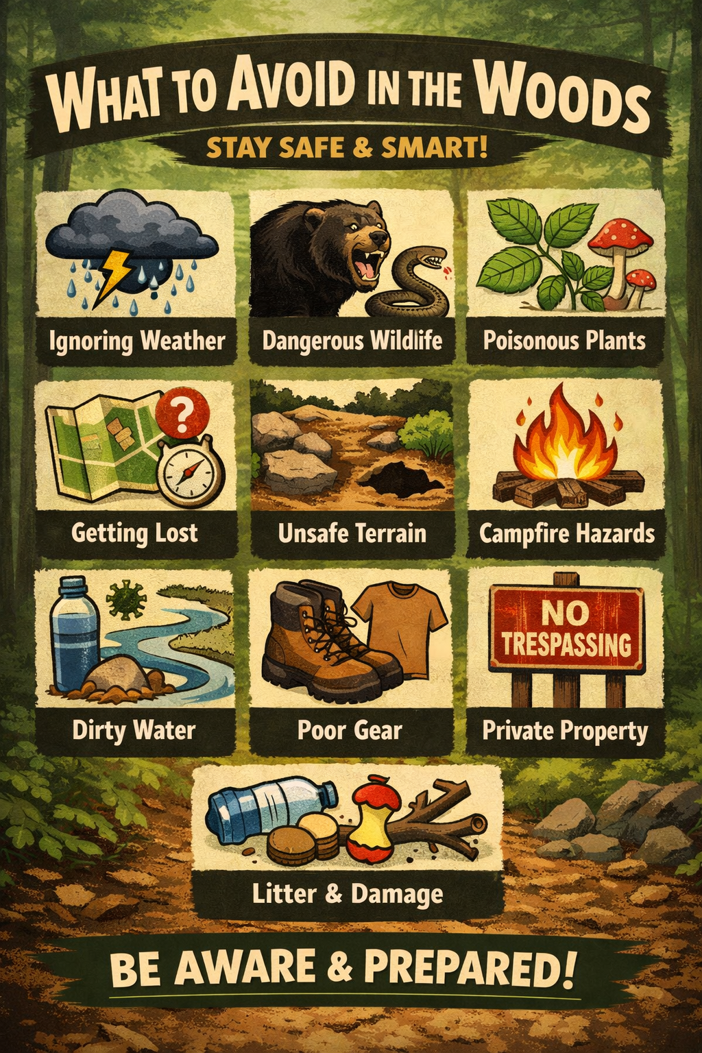 what to avoid in the woods