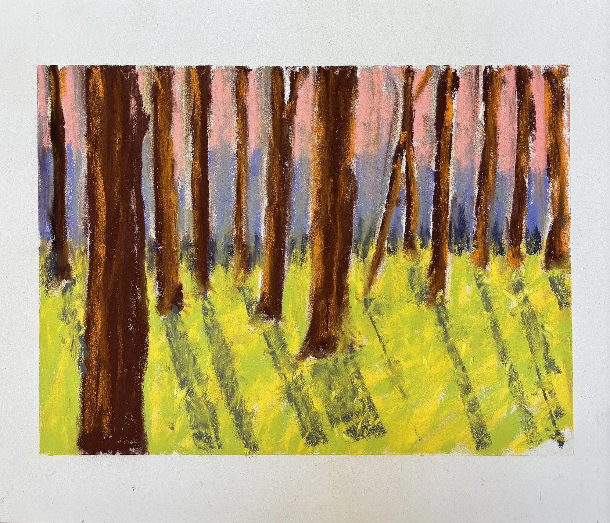 Summer Trees IX, Pastel Board, 11x15