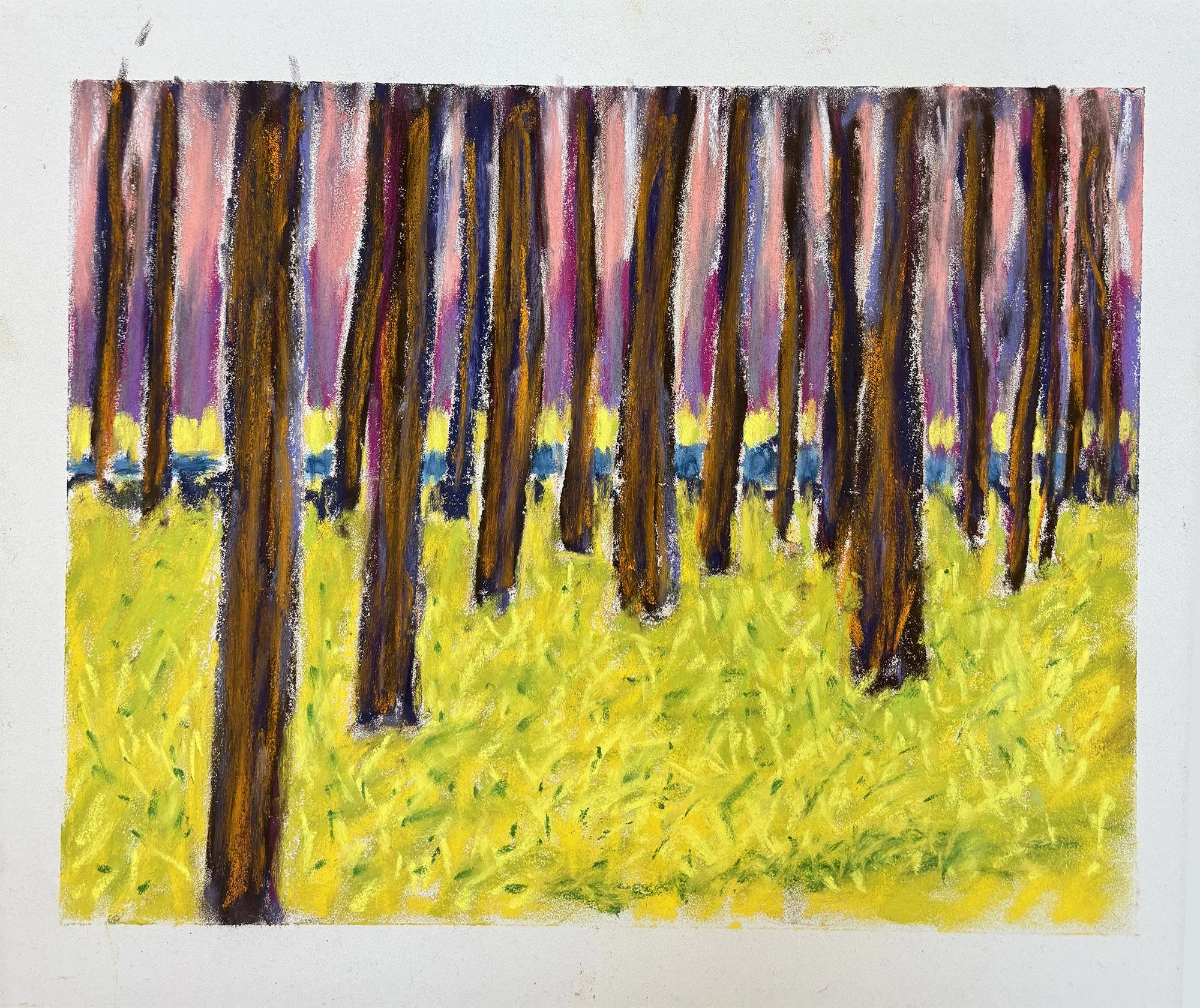 Summer Trees X, Pastel Board, 11x15