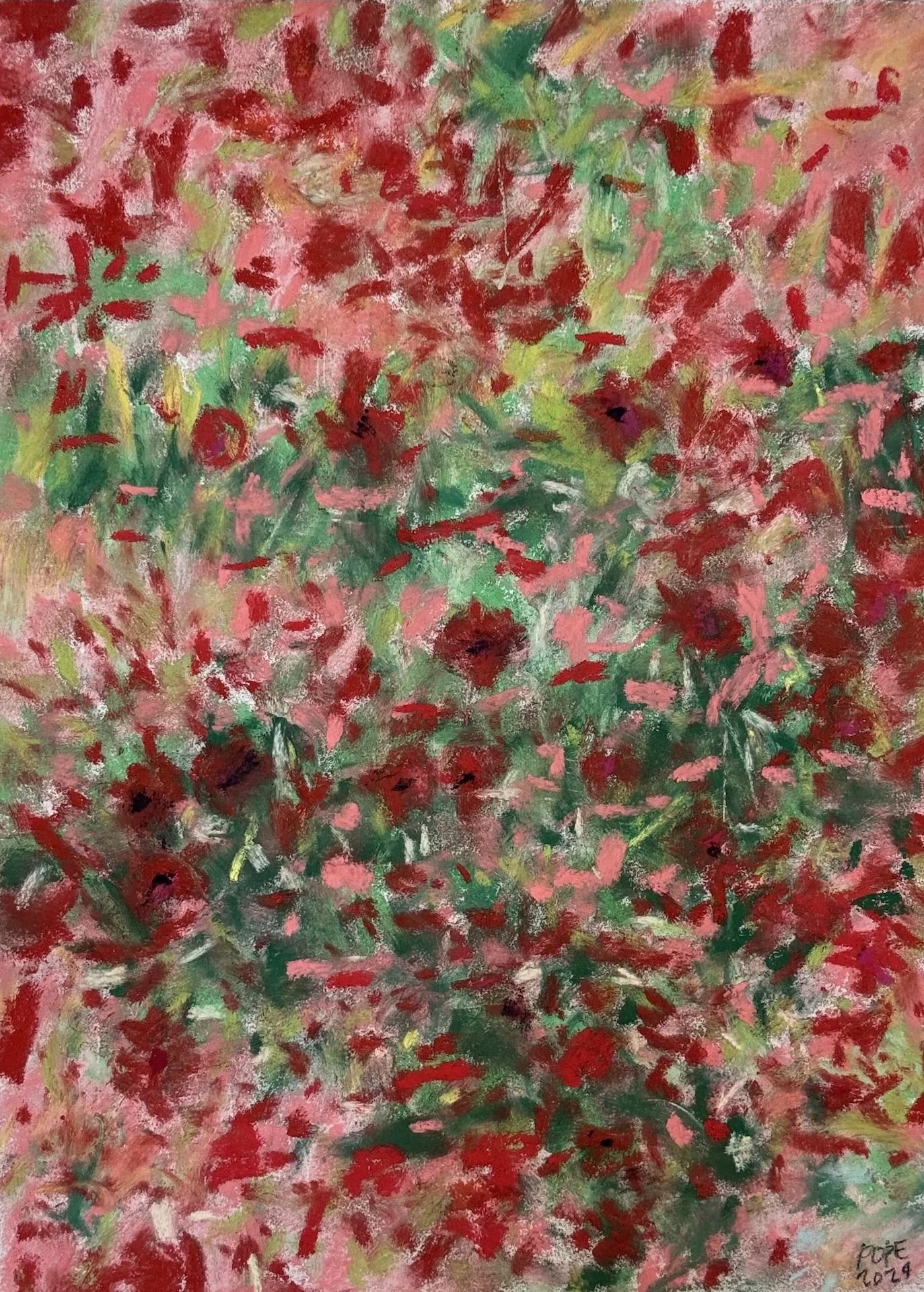 Flowers Triptych, Panel 1, Pastel Board, 12x9 (Sold)