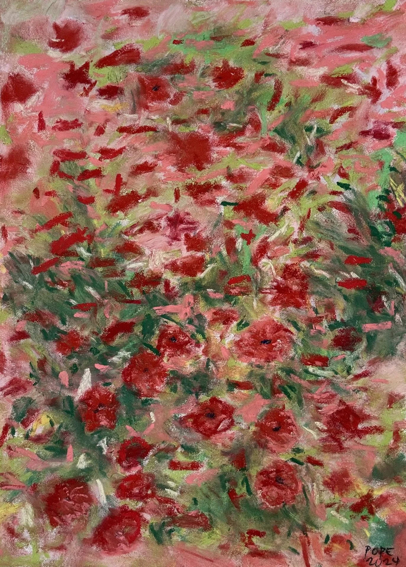 Flowers Triptych, Panel 1, Pastel Board, 12x9 (Sold)