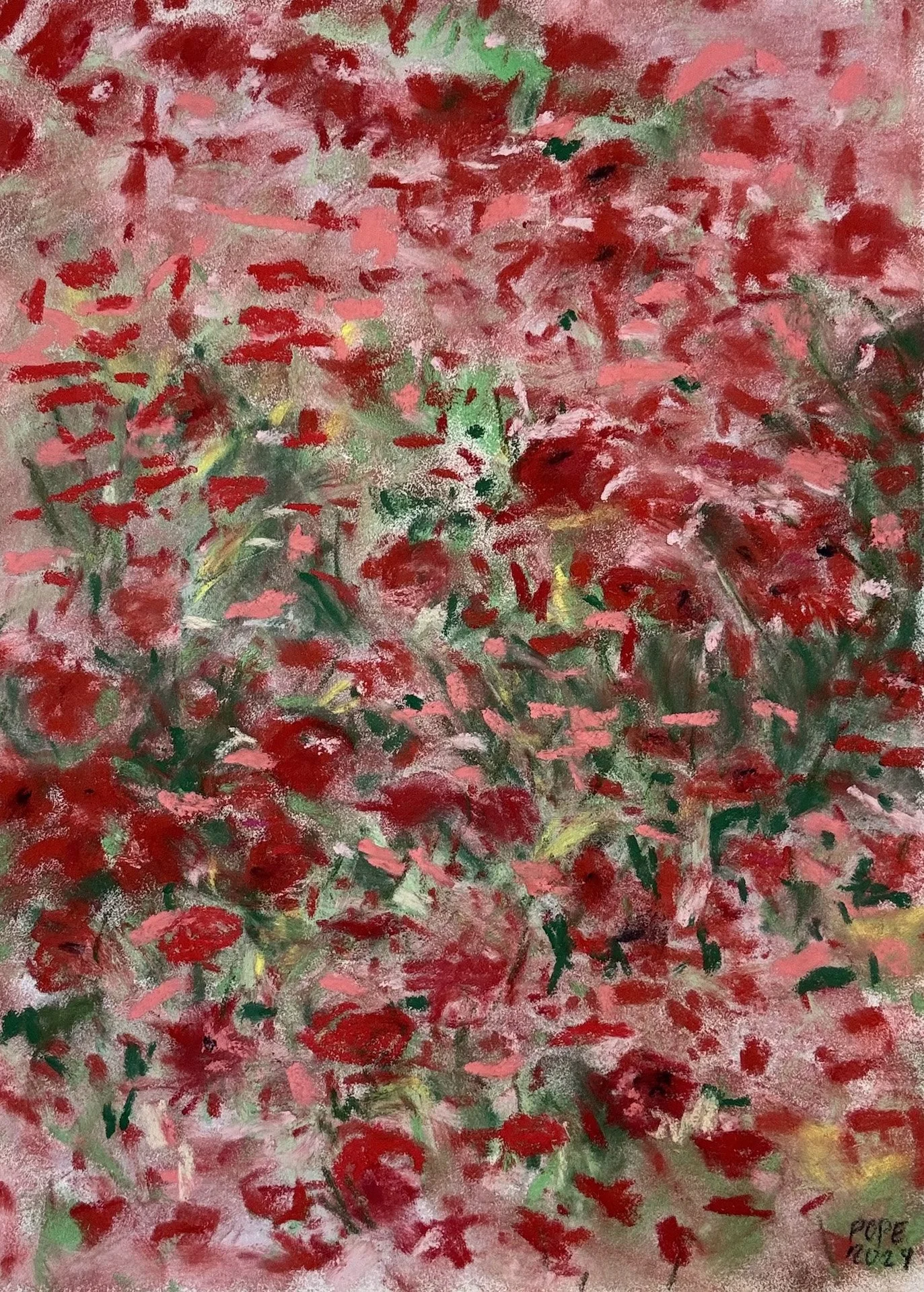 Flowers Triptych, Panel 1, Pastel Board, 12x9 (Sold)