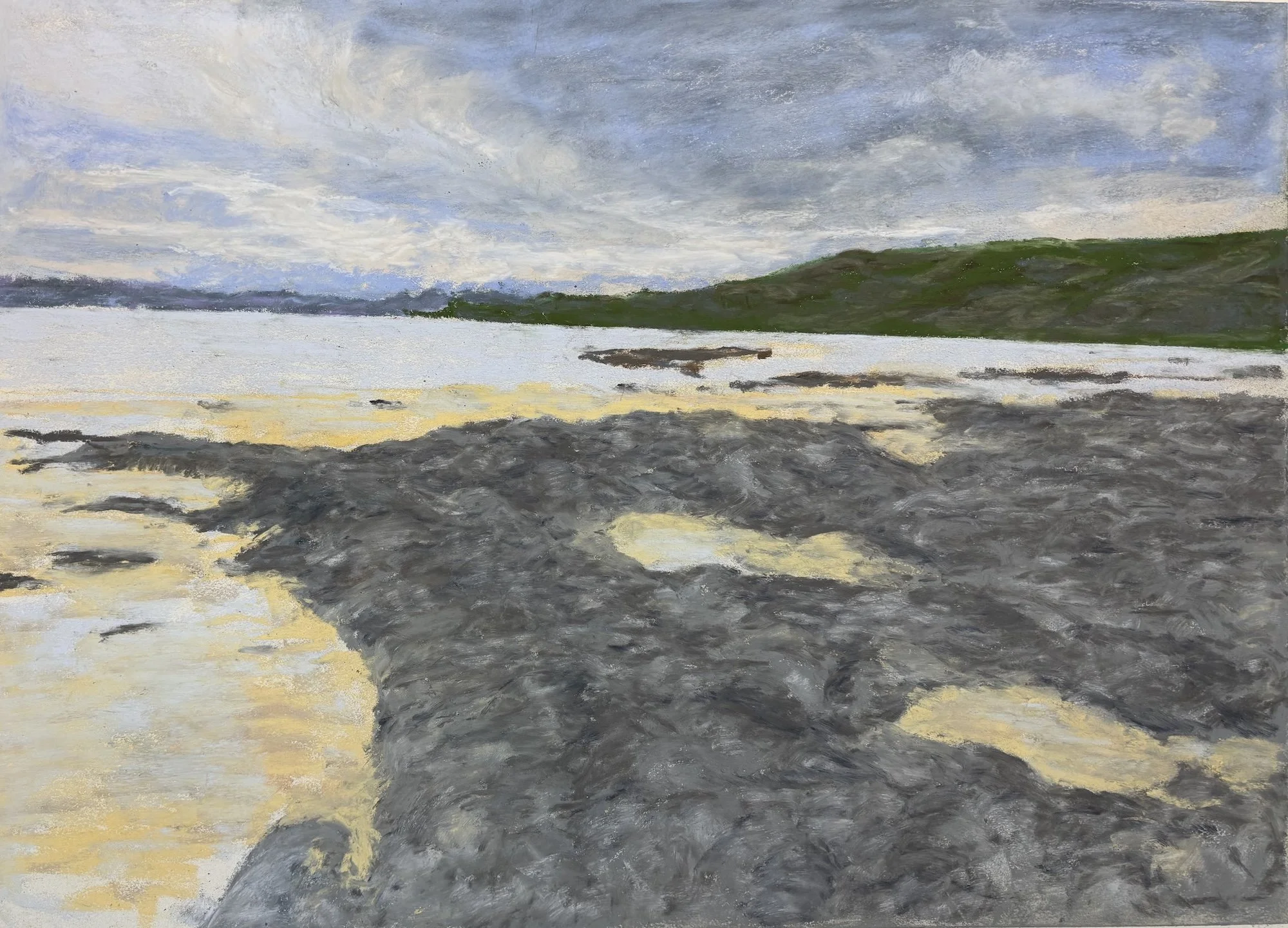 Coast Landscape I, Pastel Board, 18x24