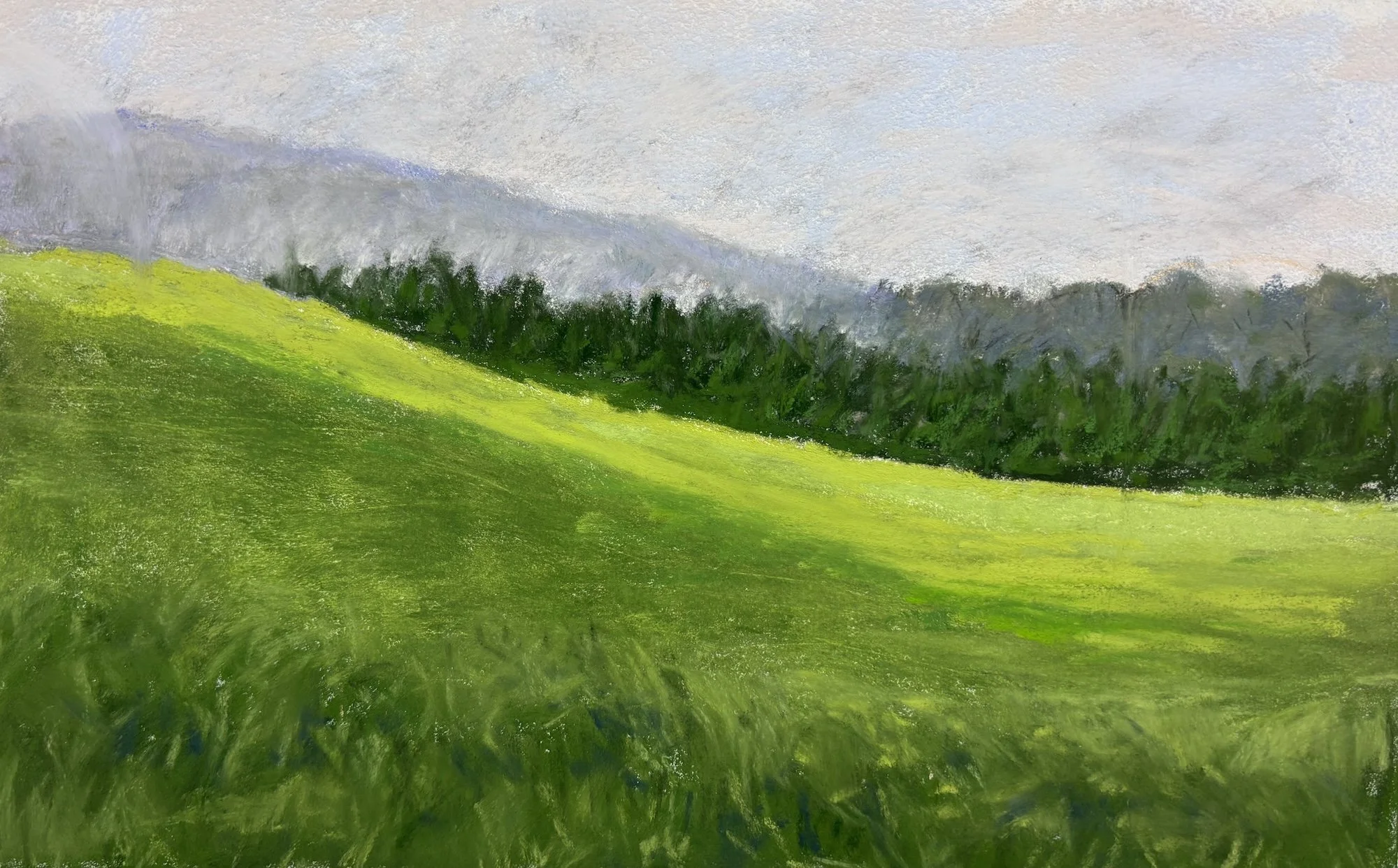 Hills Landscape III, Pastel Board