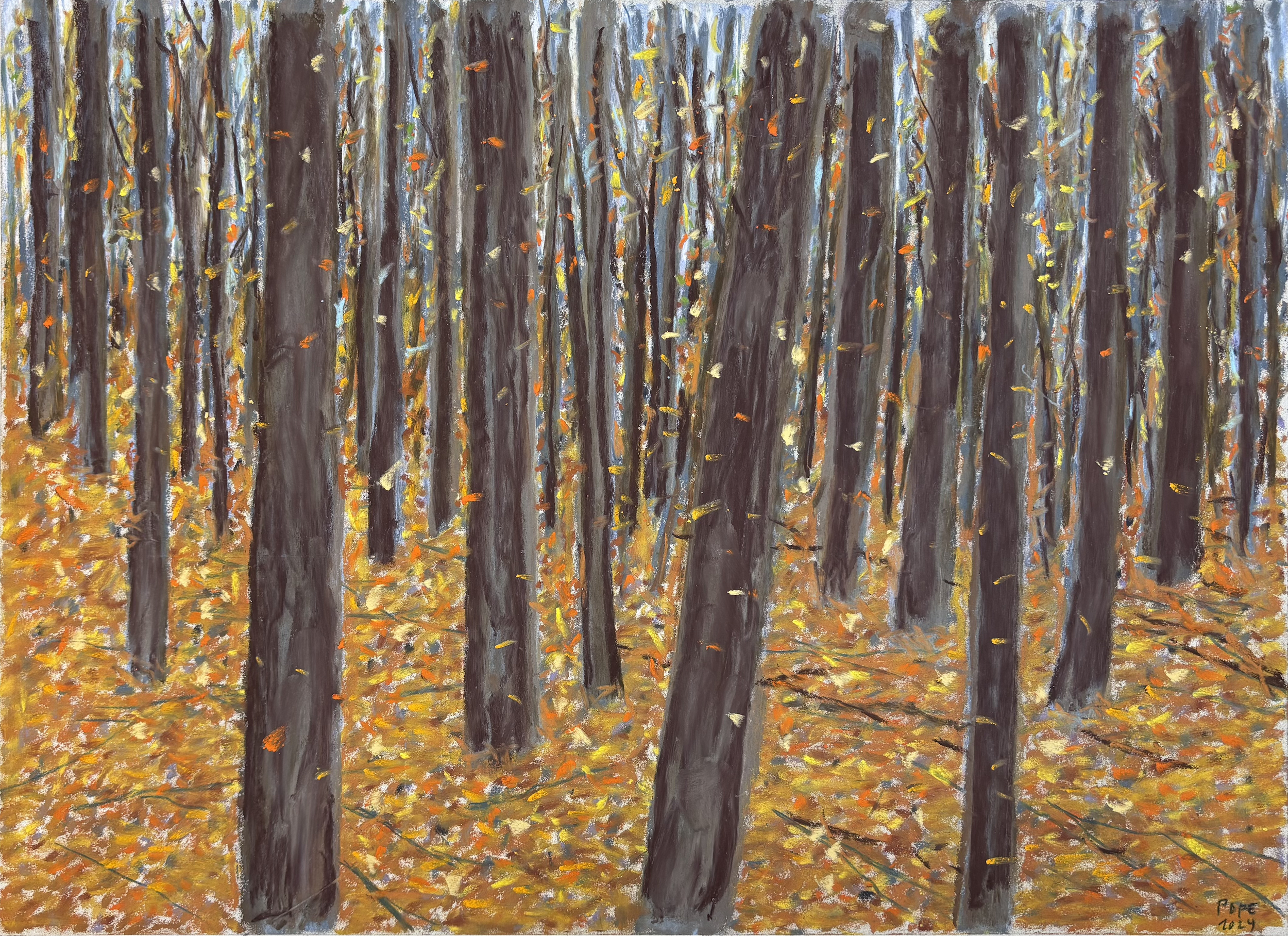 Autumn Trees I, Pastel Board, 18x24