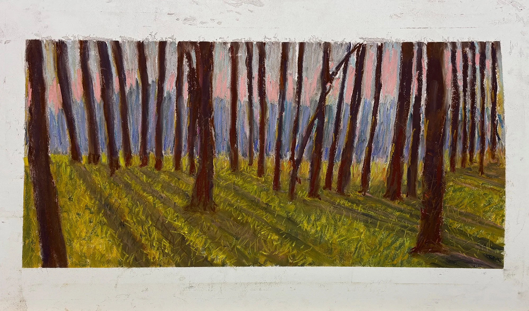 Summer Trees VIII, Pastel Board, 34x20 