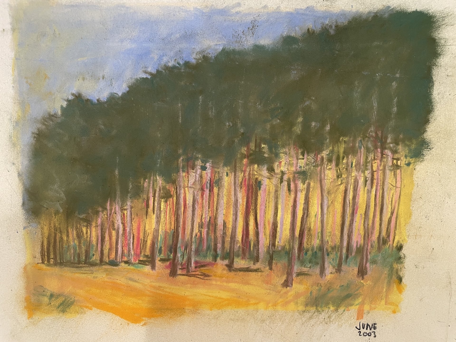 Trees Landscape II, Pastel Board 