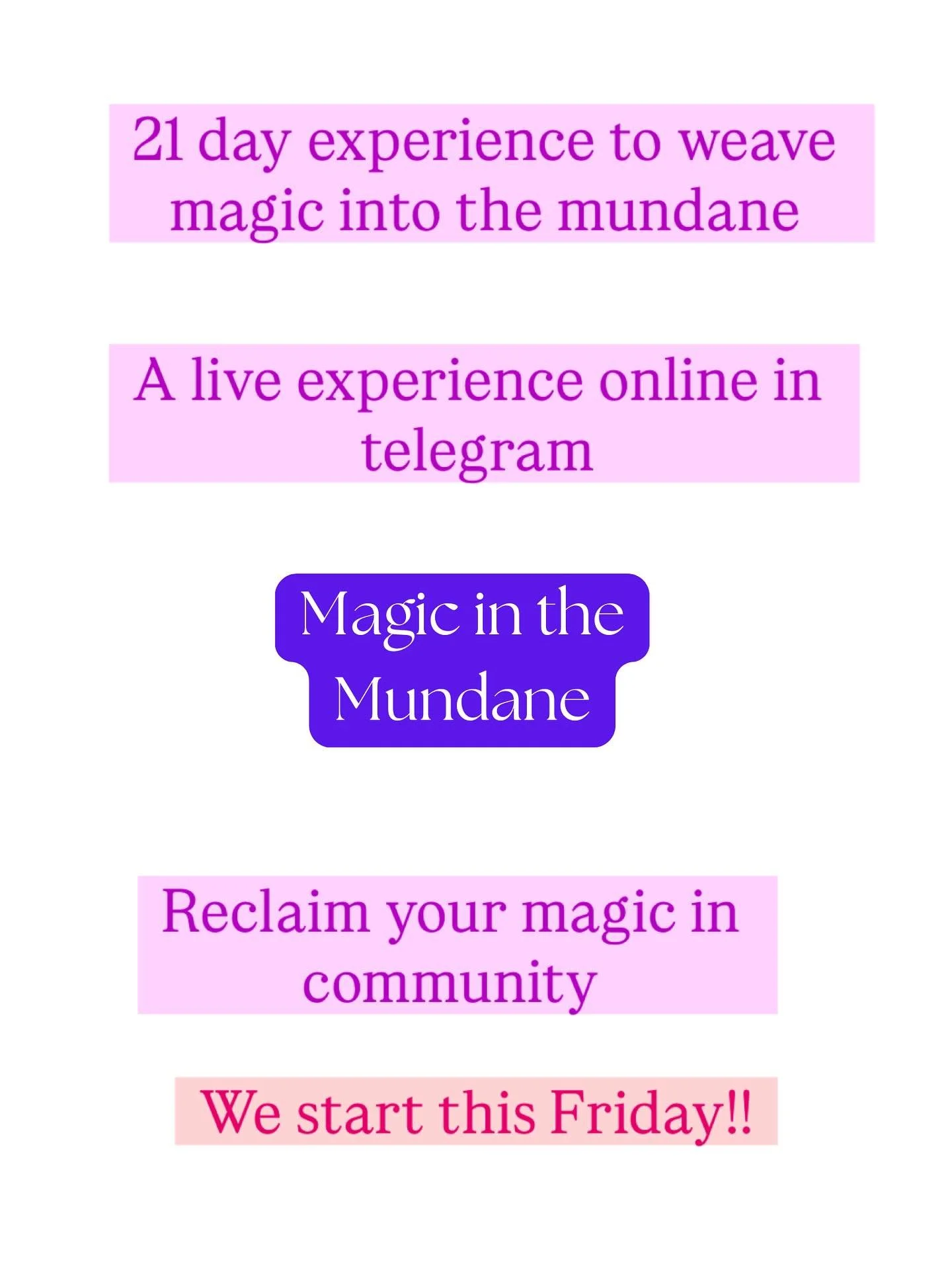 Join us for a 21 day experience of weaving magic into the mundane

It is so hard to sustain connection to magical practice when we only do big workings or ritual

What if everyday moments could feel magical?

Morning coffee becomes an intentional spe