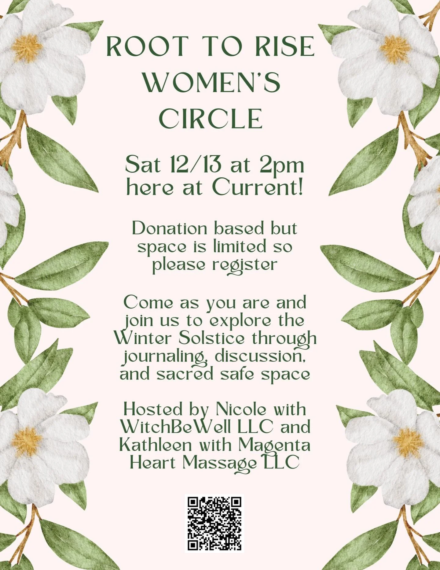 Our women&rsquo;s circles have been so magical! A true place of healing, slowness, and support. We all come as we are which is so powerful

Our December circle is focused on themes related to the winter solstice- celebration, hope, community, and lig