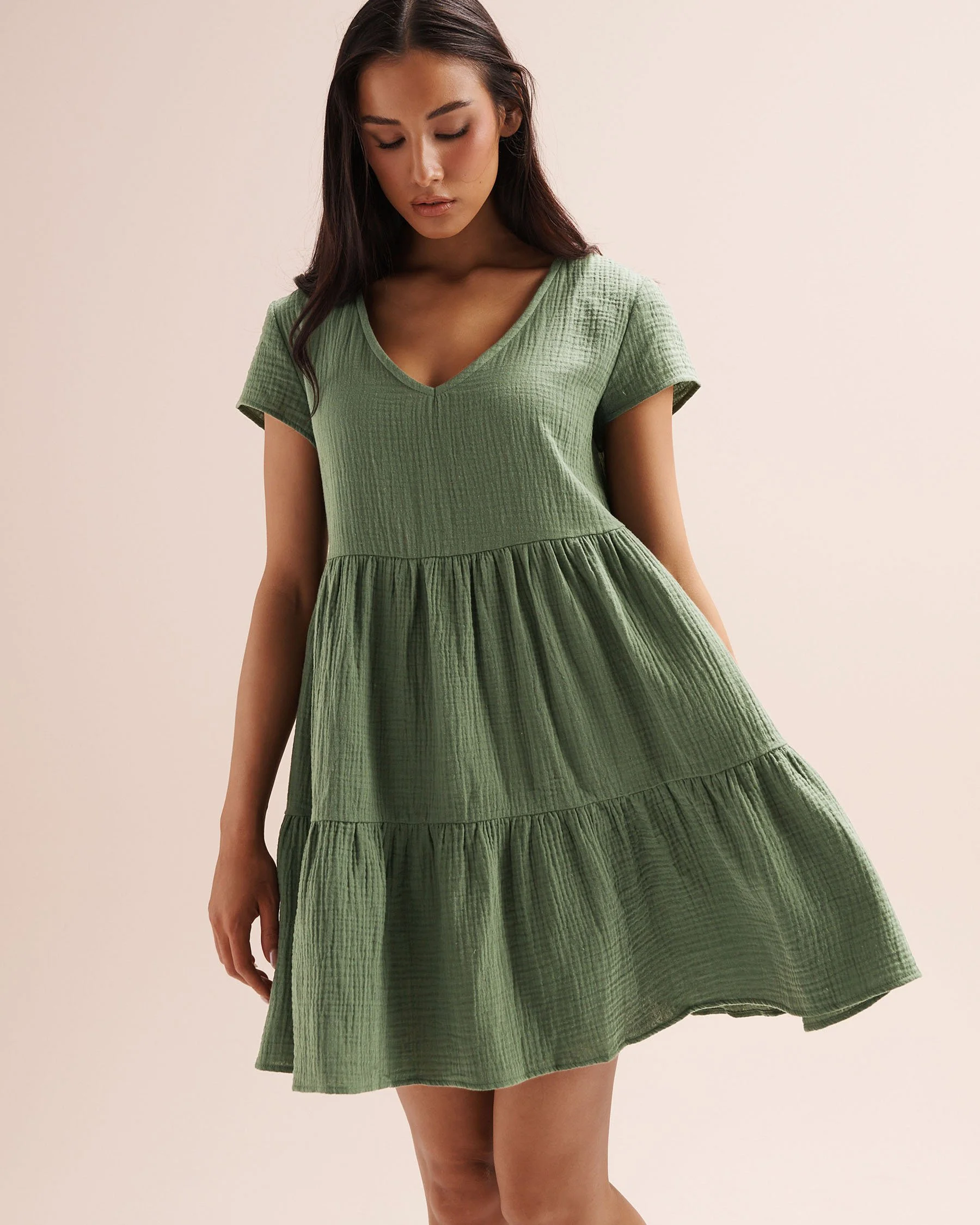 Wrinkle Dress - Green
