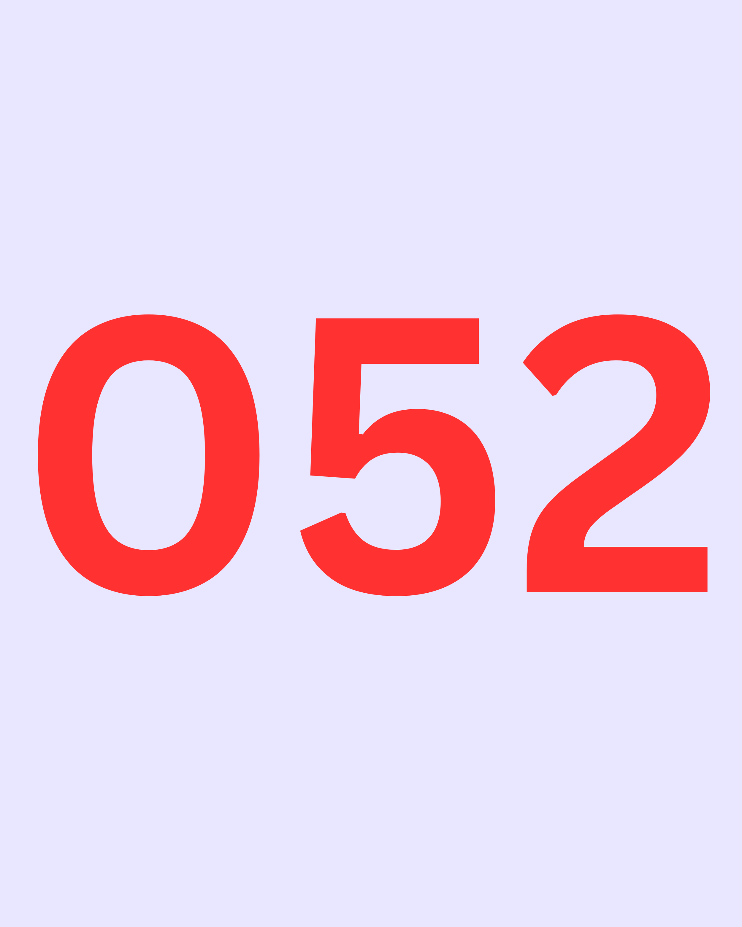 Red number sequence 0, 5, 2 on a light purple background.