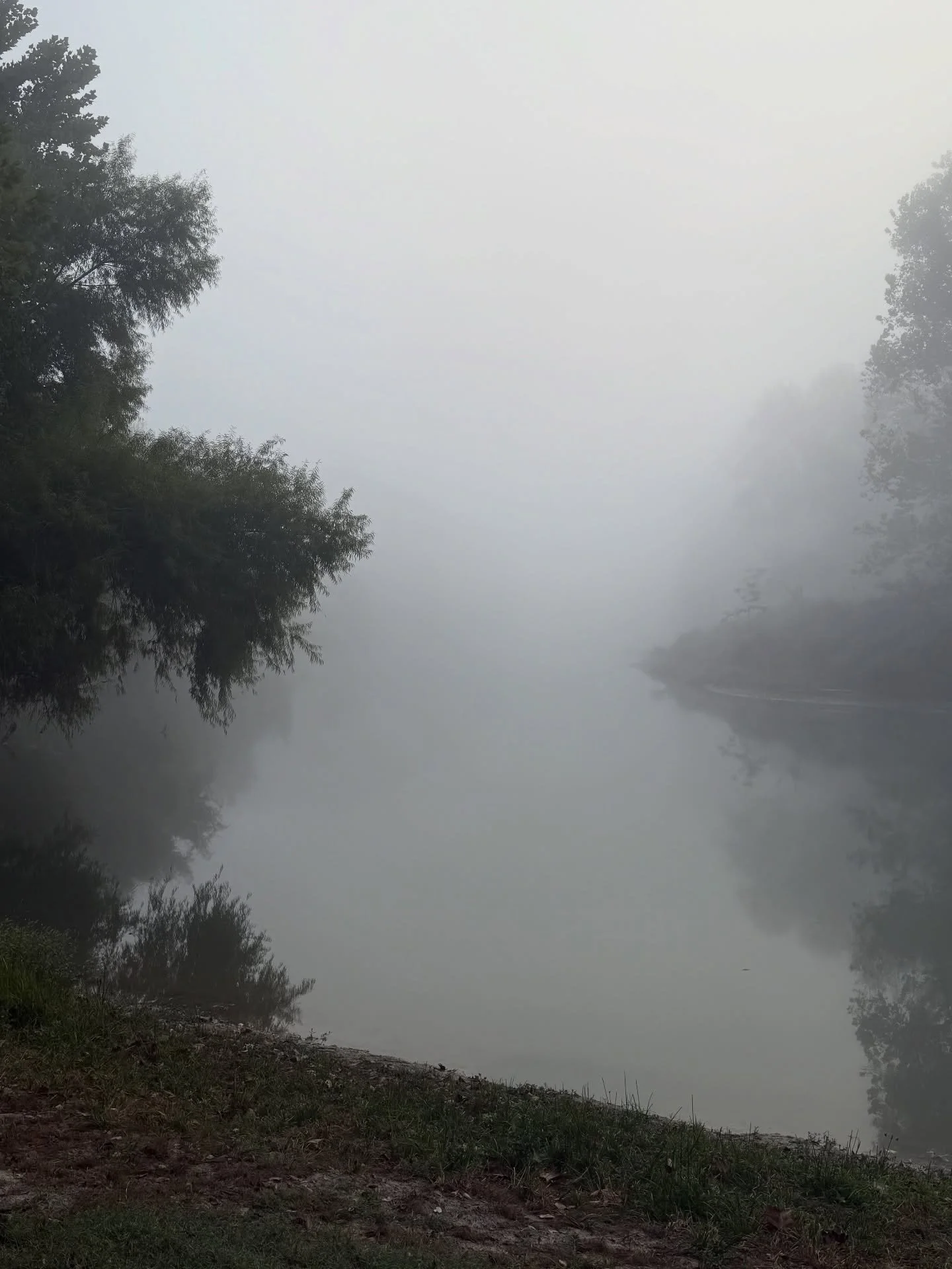The heavy fog made for an eerie morning on the Guadalupe