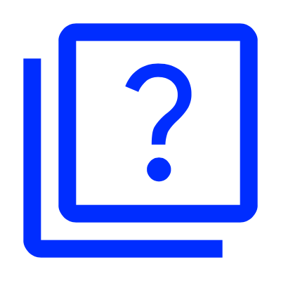 Icon of a blue book with a question mark on the cover.