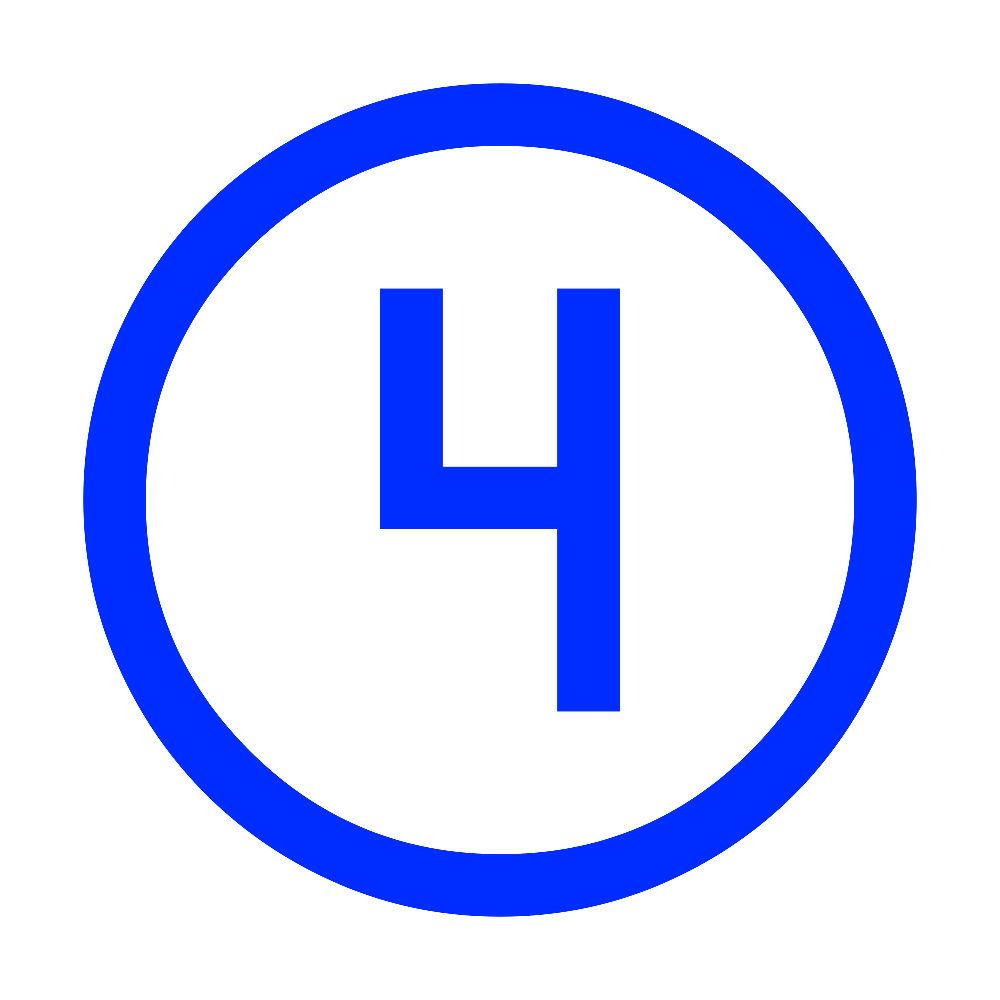 Number 4 inside a blue circle on a black background.