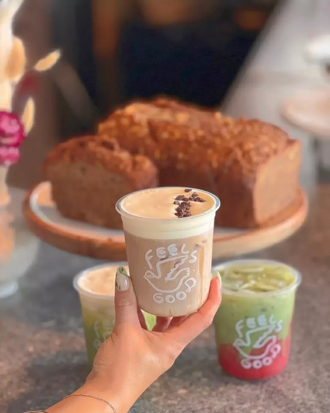 photo of cold brew with our signature caramel foam on top