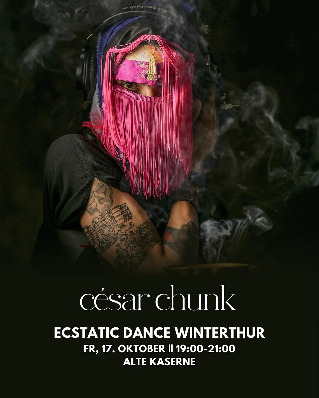 @cesarchunk, born in the Andes of Peru and rooted in Grisons and Prague, carries the rhythms of his heritage and blends them with the pulse of our time.

His music breathes the spirit of the Andes, vibrating between Huancayo, Lima, Prague, and Berlin