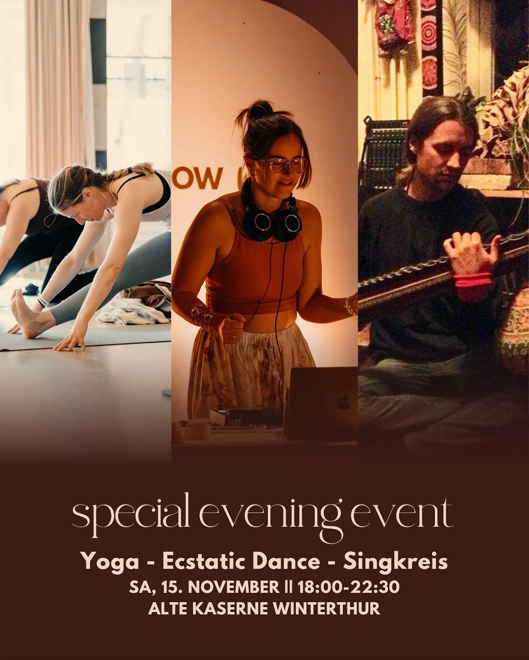 *Special Evening Event* 🧘🏾🎶☕️

If you don&rsquo;t typically go to &ldquo;regular parties&rdquo; on a Saturday night, we have something special for you coming up next weekend! 😍🤩

SATURDAY, NOVEMBER 15, 2025

18:00 Yoga with Nicole @8voll_yoga
19