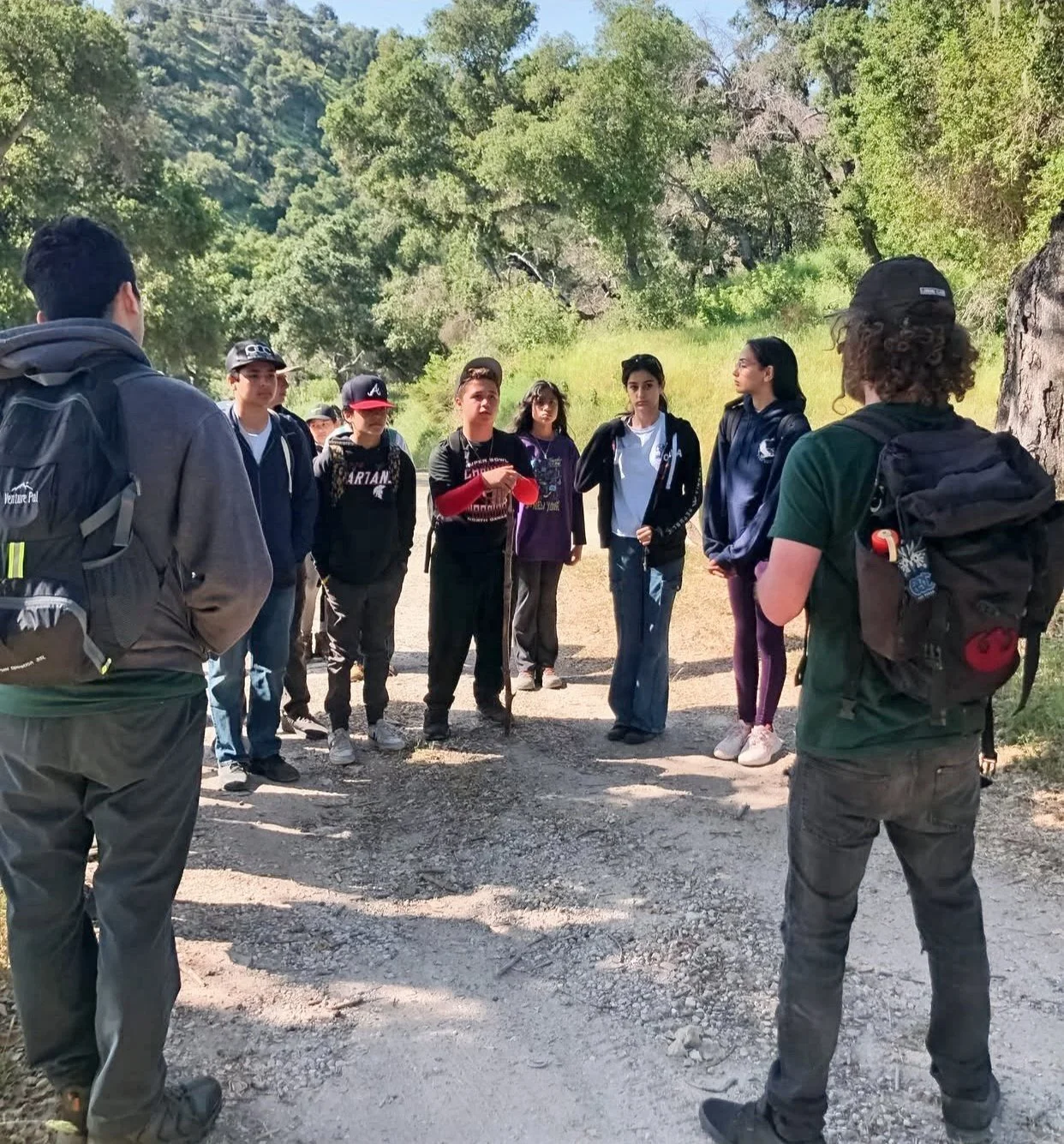 Middle-school exploring wilderness