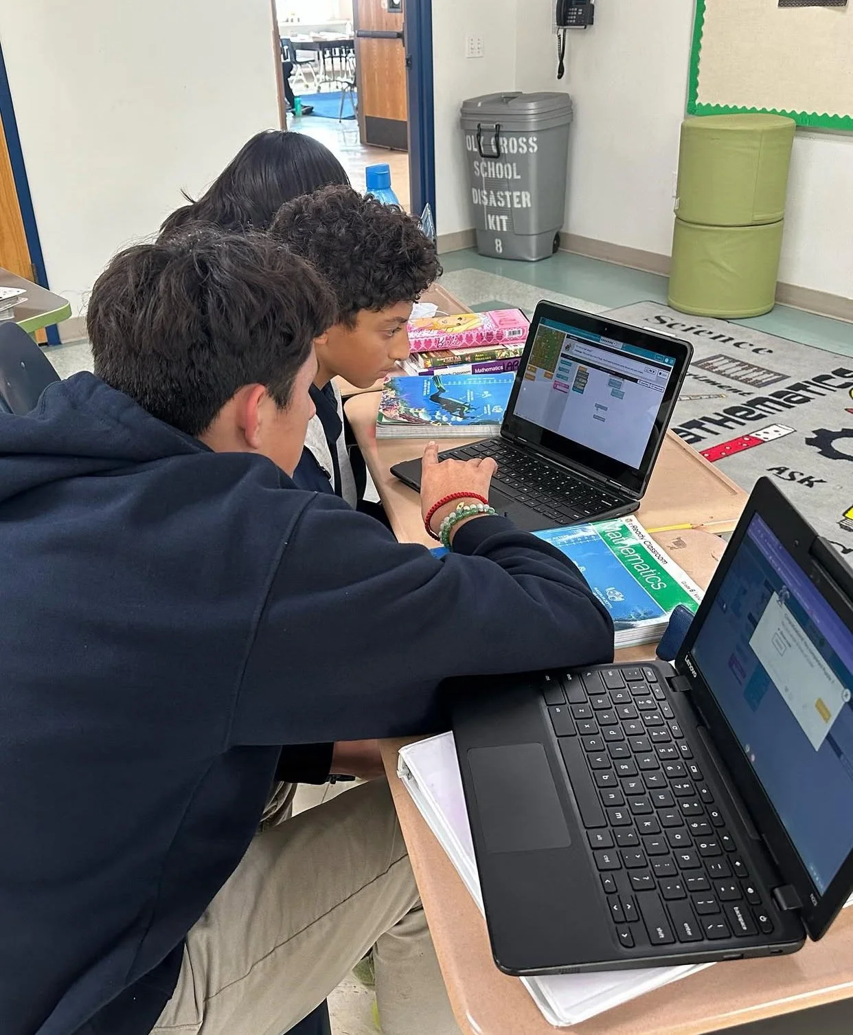 Students studying together.