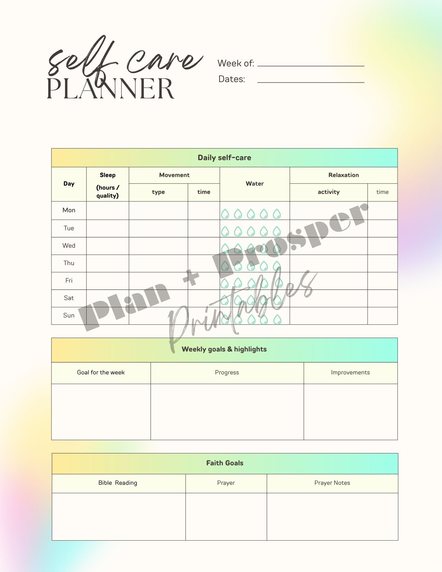 Self-Care Planner