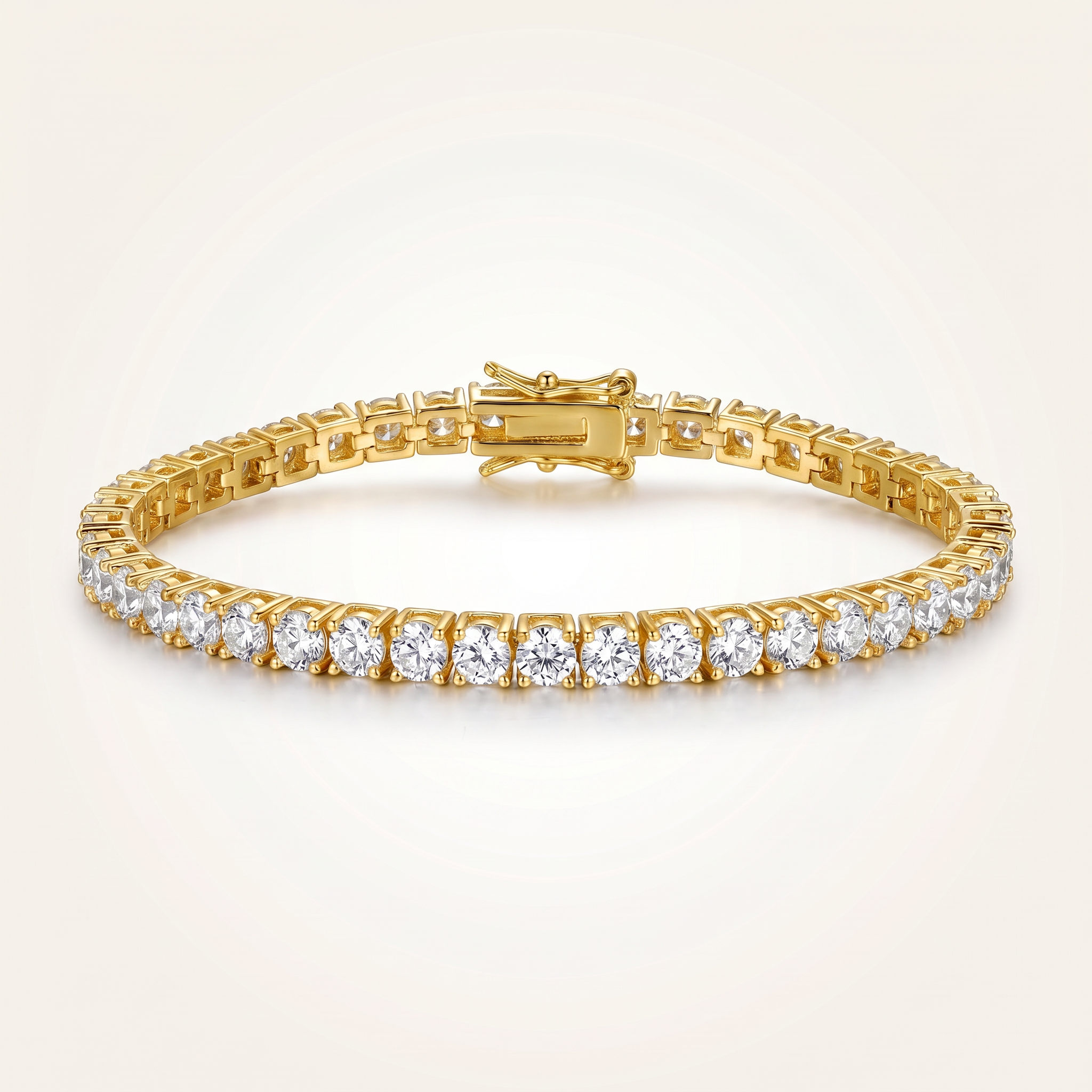 Classic Iced Tennis Bracelet in Gold