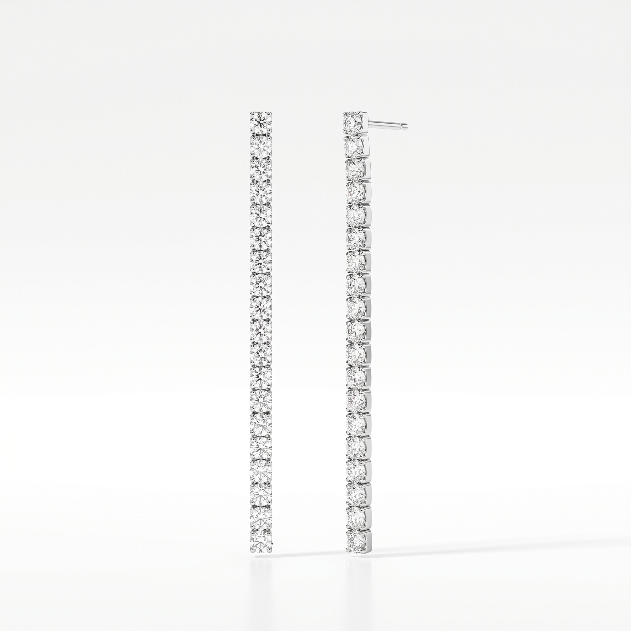 925 Sterling Silver Long Tennis Earrings with Brilliant AAAA Zirconia, Elegant Dangle Jewellery for Women