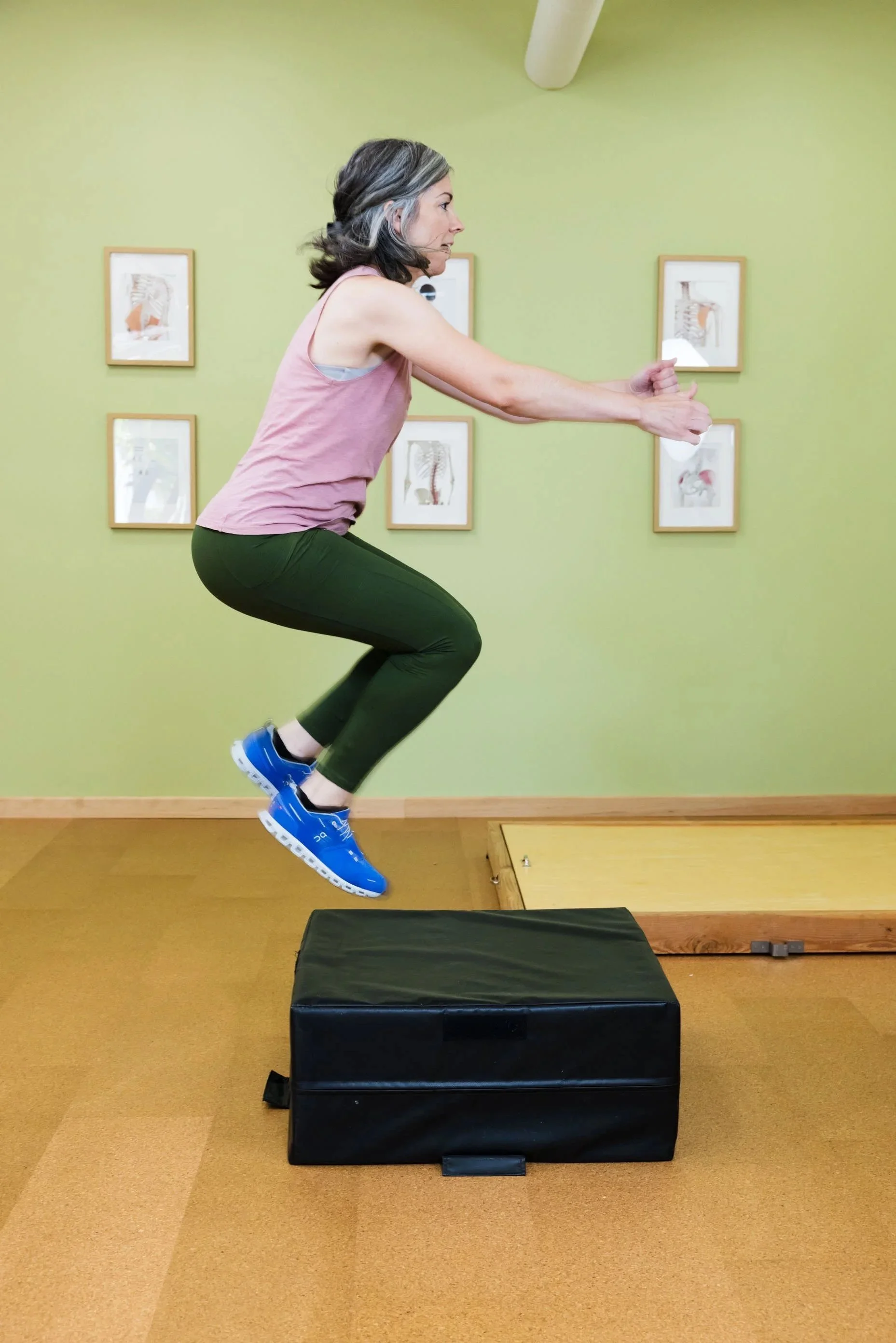Fit woman jumping Part 2, at ActiveLab in. Vancouver, WA.