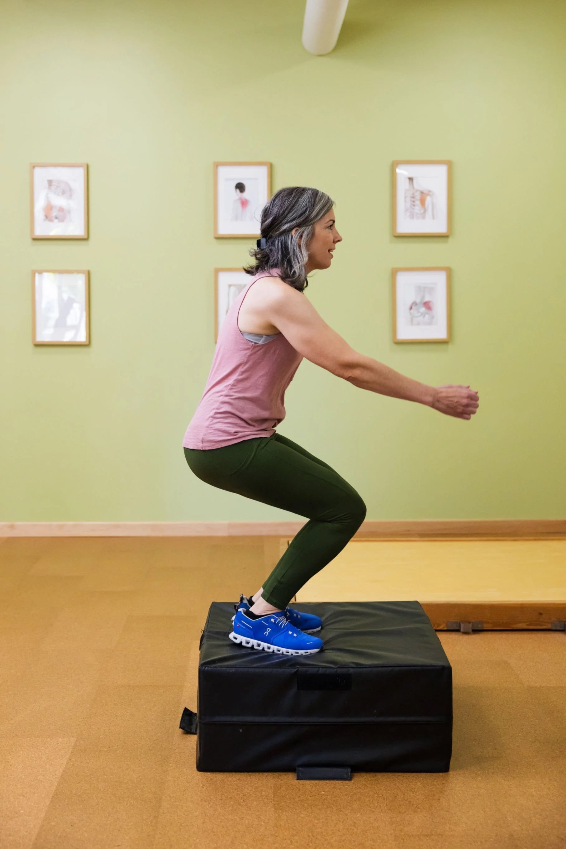 Fit woman jumping Part 3, at ActiveLab in. Vancouver, WA.