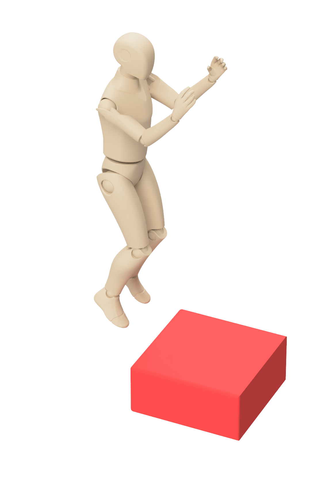 Human mannequin jumping