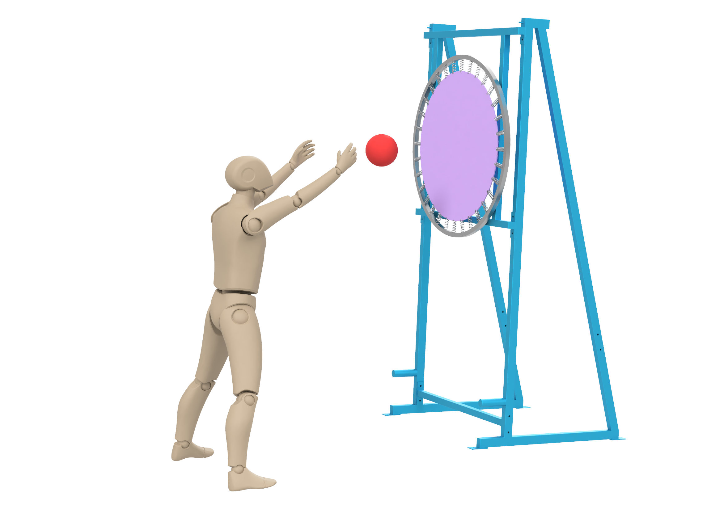Human Mannequin doing standing ball slams at Activelab in Vancouver, WA.