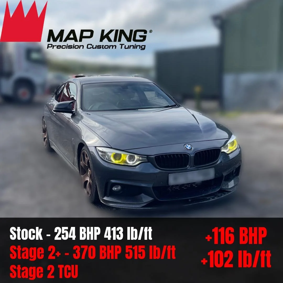 BMW 430D F32 2013
&bull;
Stage 2+ Performance Remap✅
&bull;
Stage 2 TCU Remap✅
&bull;
DPF Solutions✅
&bull;
EGR Solutions ✅
&bull;
Swirl Flap Off✅
&bull;
Health Check ✅ 
&bull;
🔴Stock - 254 BHP 413 lb/ft
⚫️Stage 2+ - 370 BHP 515 lb/ft
 +116 BHP +102