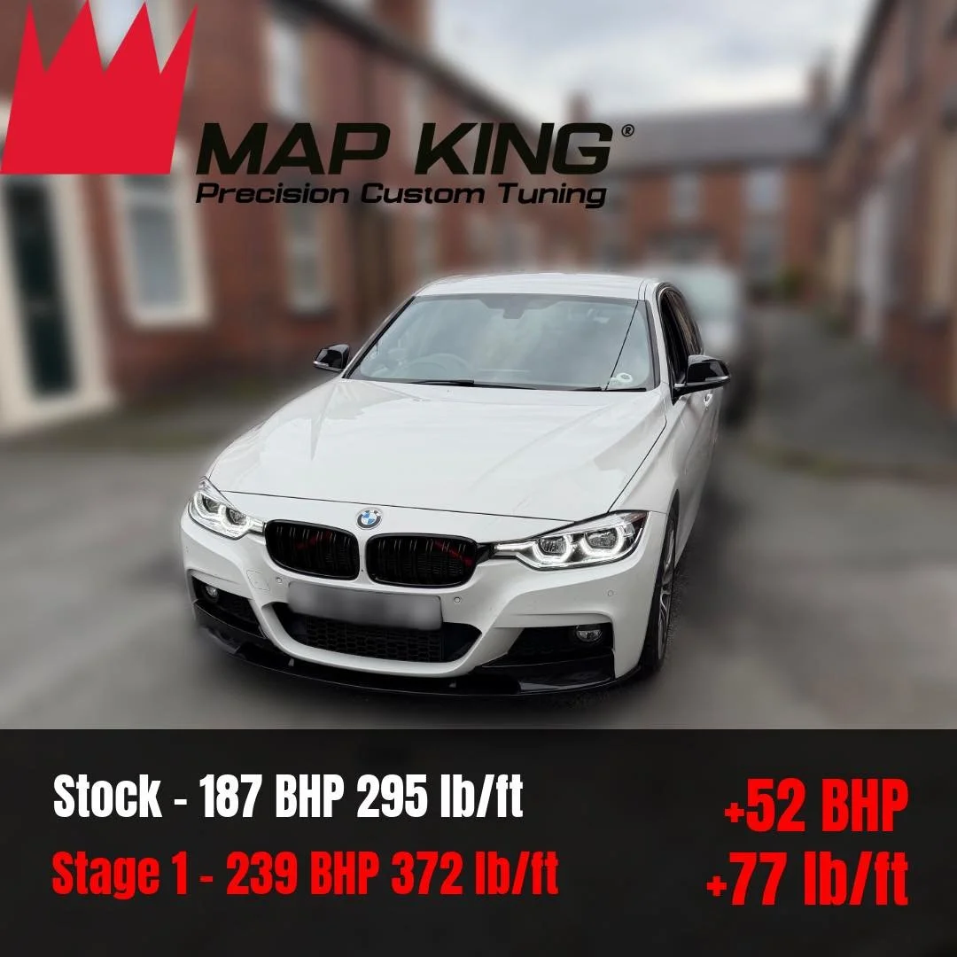 BMW 320D F30 2017
&bull;
Stage 1 Performance Remap✅
&bull;
Health Check ✅ 
&bull;
🔴Stock - 187 BHP 295 lb/ft
⚫️Stage 2+ - 239 BHP 372 lb/ft
 +52 BHP +77 lb/ft
&bull;
Another 320d in for a stage 1 performance remap, this facelift version of the same 