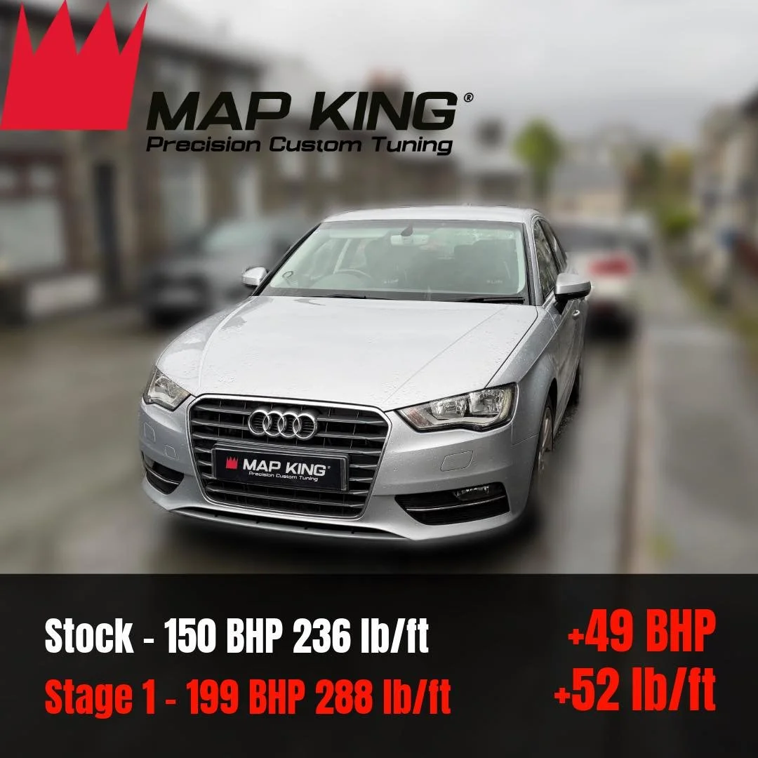 Audi A3 2.0 TDI 2015
&bull;
Stage 1 Performance Remap✅
&bull;
Health Check ✅ 
&bull;
🔴Stock - 150 BHP 236 lb/ft
⚫️Stage 2+ - 199 BHP 288 lb/ft
 +49 BHP +52 lb/ft
&bull;
This Audi A3 received our stage 1 performance remap and drives just how it shoul