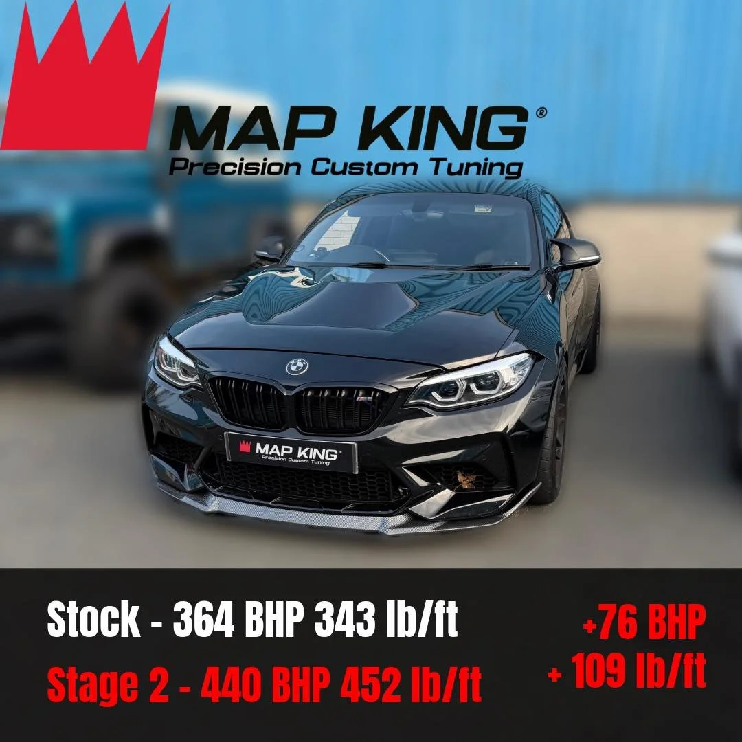 BMW M2 F87 2017
&bull;
Stage 2 Performance Remap✅
&bull;
Stage 2 TCU Remap
&bull;
O2 Solutions✅
&bull;
Health Check ✅ 
&bull;
🔴Stock - 364 BHP 343 lb/ft
⚫️Stage 1 - 440 BHP 452 lb/ft
 +76 BHP +109 lb/ft
&bull;
With this BMW we enhanced its performan