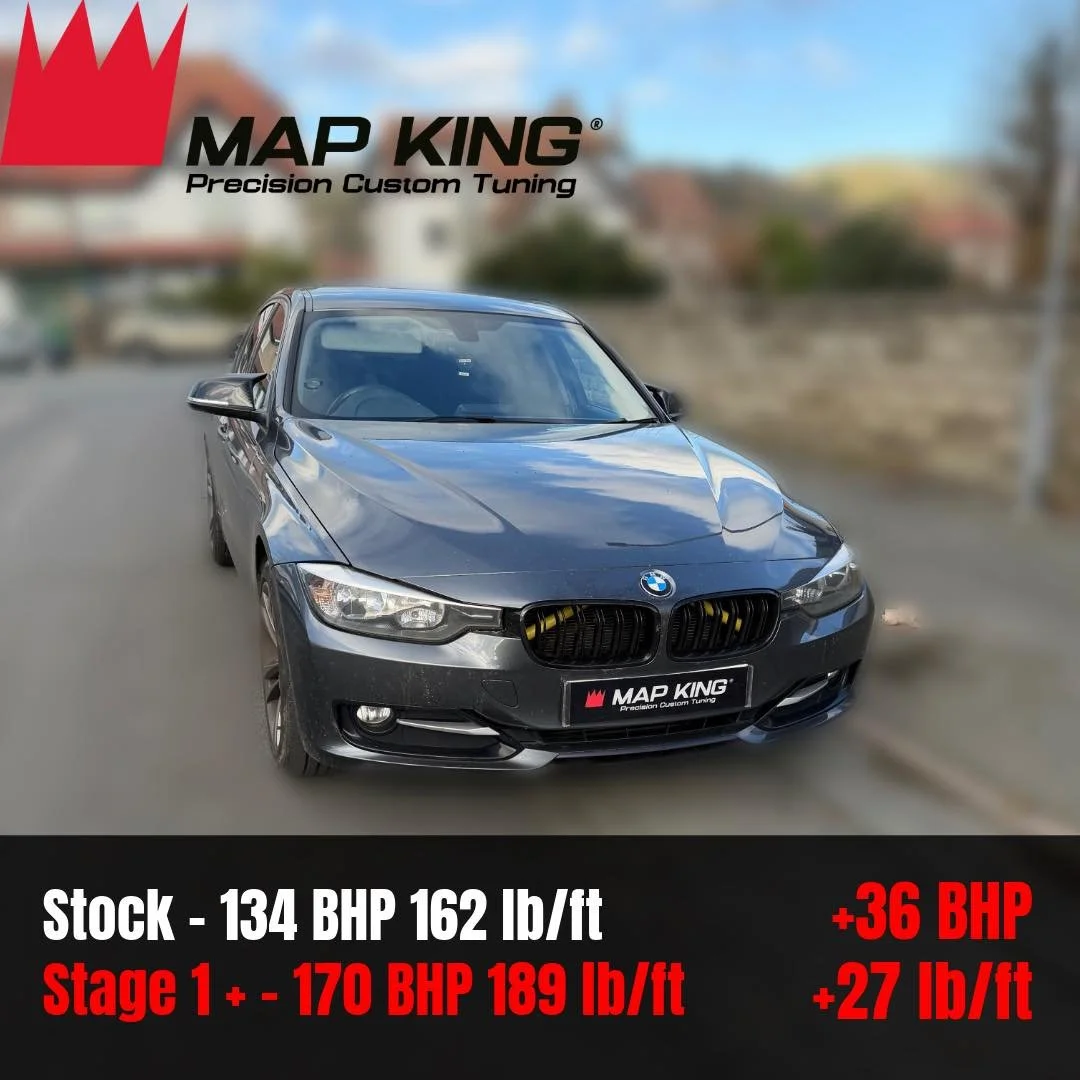 BMW 316i 1.6T F30 2014
&bull;
Stage 1+ Performance Remap✅
&bull;
Health Check ✅ 
&bull;
🔴Stock - 134 BHP 162 lb/ft
⚫️Stage 1 - 170 BHP 189 lb/ft
 +36 BHP +27 lb/ft
&bull;
This car had our aggressive stage 1+ remap applied which gave it a lot more lo